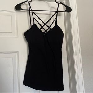 Black Crisscross Tank Top